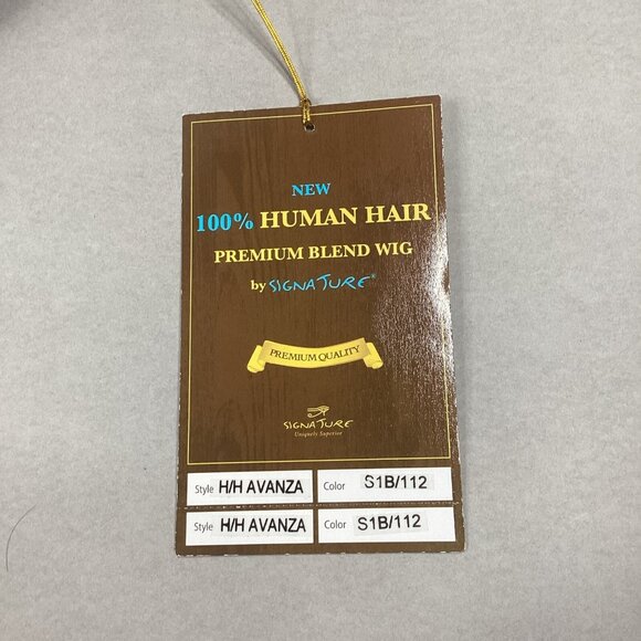 H/H Avanza Short Straight #S1B/112 Black Burgundy 100% Human Hair Blend Full Wig - Picture 8 of 9